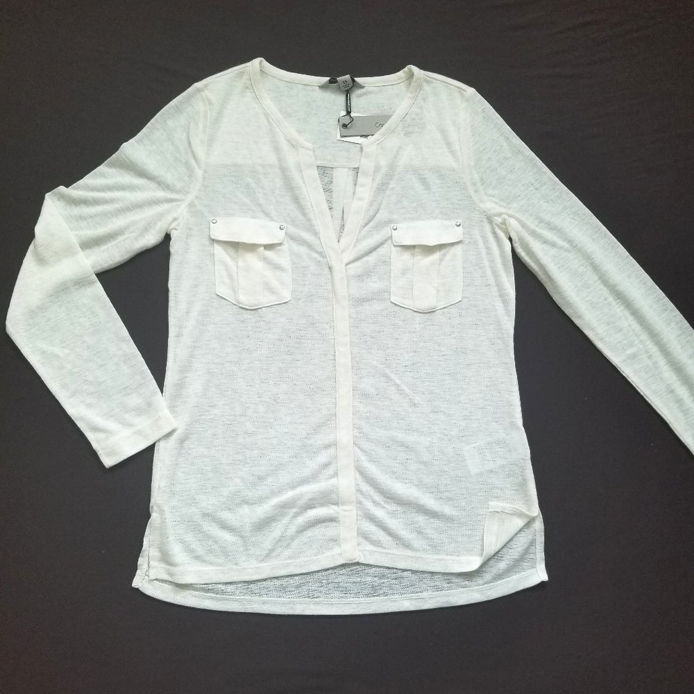 Calvin Klein Jeans Roll-Tab Long Sleeve Blouse